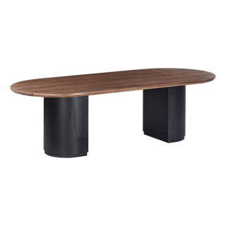 Marlow Black Wood Oval Dining Table For Sale