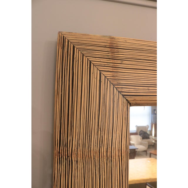 1970s Modernist Oversized Bamboo Wall Mirror For Sale - Image 9 of 18