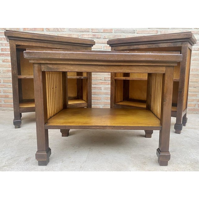 Large French Nightstands in Walnut, 1940, Set of 2 For Sale - Image 17 of 18