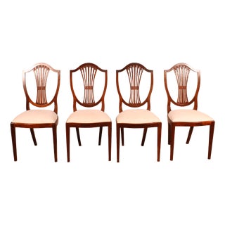 Mahogany Chairs with Inlays, 19th Century, Set of 4 For Sale