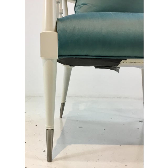 2010s Modern Caracole Blue Silk Finesse Chair For Sale - Image 5 of 8