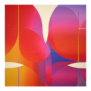 Contemporary Abstract Matte Gel Applied on Fine Art Digital Printed Canvas "Bonbon Lapis-La- Zuli Coq De Roche # Fastoche" by Jerome Tham Vo My