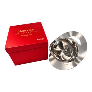 1960s Style Hennessy Ice Bucket by Thomas Bastide for Ercuis Paris – Sculptural French Modernist Barware With Original Box For Sale