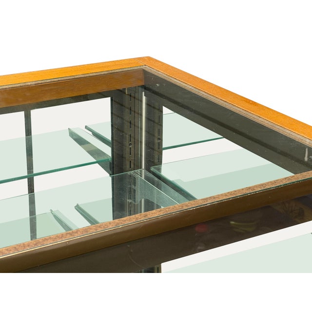Vintage Glass Top Shelves Storage Display Showcase Cabinet For Sale - Image 14 of 17