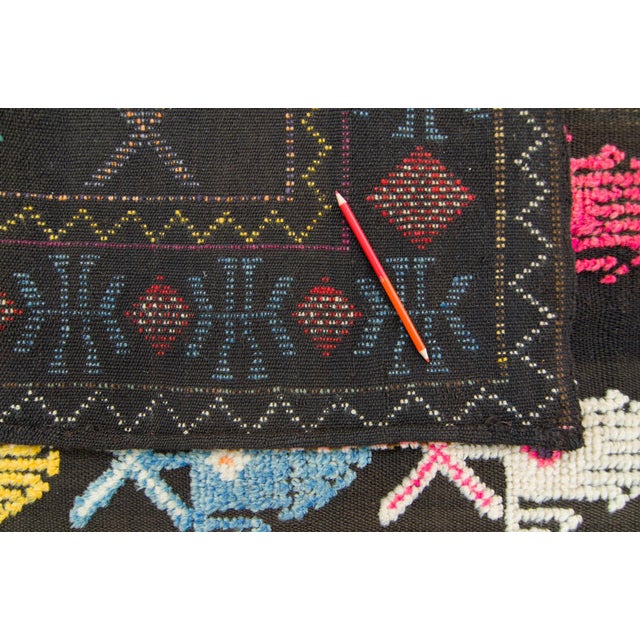 1910s Antique Moroccan Flatweave Colorful Kilim Wool Hand Knotted Rug - 5’3” X 9’1” For Sale - Image 10 of 11
