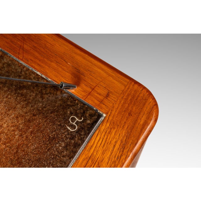 Wood Danish Modern End Table - Accent Table in Teak W/ Ceramic Tile Mosaic Inlay by Johannes Andersen, Denmark, C. 1970's For Sale - Image 7 of 18
