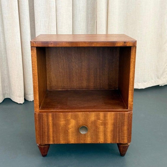 1940s Mid-Century Art Deco Satinwood End Table Nightstand For Sale - Image 5 of 7
