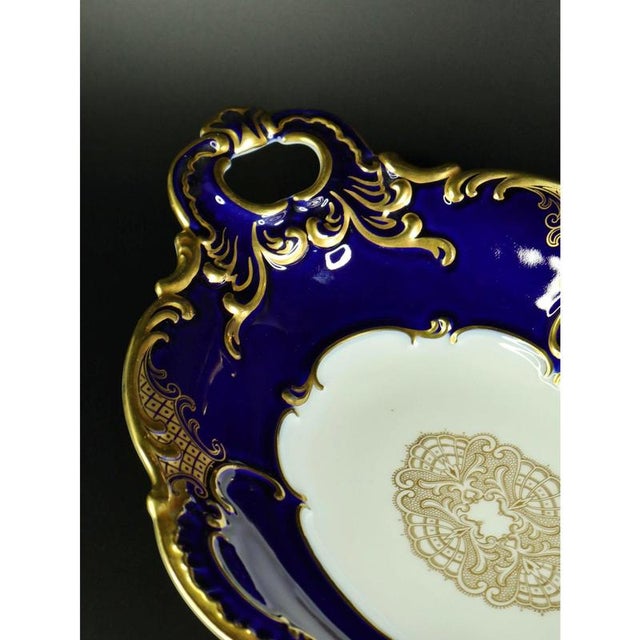 Hutschenreuther - Dish - Porcelain Germany - 1920-1949 Hutschenreuther Selb L.H.S. Cobalt blue Gold trim dish. Incredibly...
