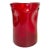 Red Pinched Dimple Art Glass Vase in the Manner of Blenko Mid Century Modern 1960s For Sale