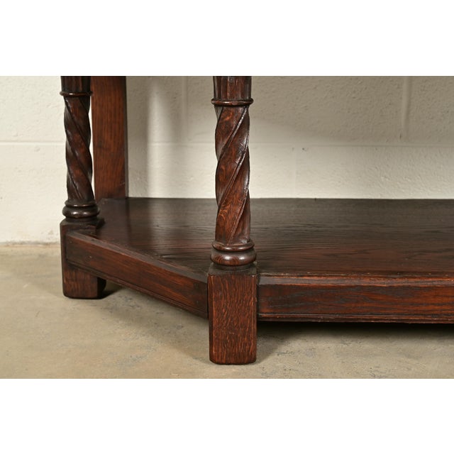 Antique French Gothic Revival Oak Bar Cabinet With Carved Figures, Circa 1890s For Sale - Image 11 of 15