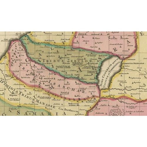 Black Sanson & Schenk Biblical Map of the Twelve Tribes of Israel, 1700 For Sale - Image 8 of 11