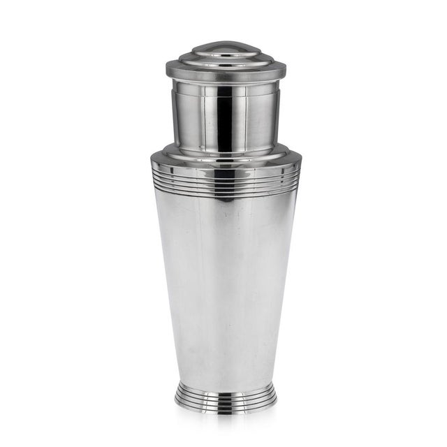 20th Century Art Deco English Silver Plated Cocktail Shaker from Keith Murray, 1936 For Sale - Image 13 of 13