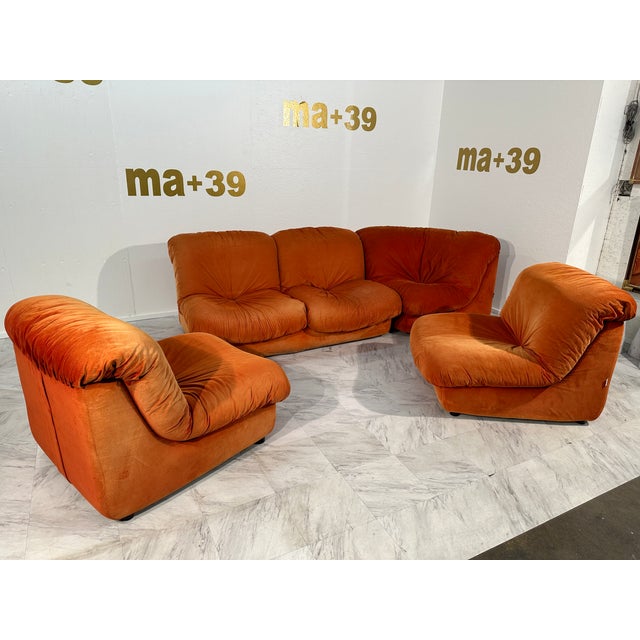 Mid-Century Modern Vintage Italian Modular Sofa From Airborne, 1960s Italy- 5 Pieces For Sale - Image 3 of 8
