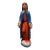 Vintage Hand Carved Wood Jesus Christ Statue Polychrome Folk Art 16.5" For Sale
