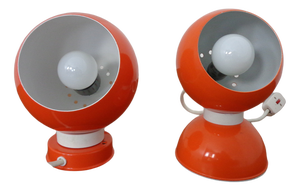 Italian Space Age Metal Internal Magnet Table Lamps by Reggiani, 1960s, Set of 2