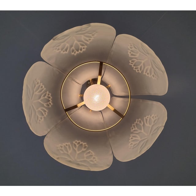 Mid-Century Modern Brass and Frosted Glass Pendant from Hillebrand Leuchten, Germany, 1970s For Sale - Image 17 of 18