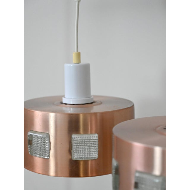 Metal Scandinavian Metal Pendant Lamps, 1960s, Set of 2 For Sale - Image 7 of 15