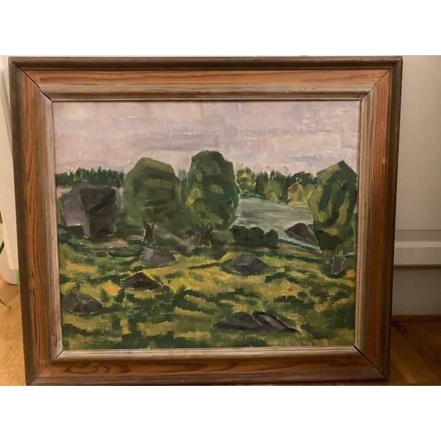 Original Swedish Oil on Panel – “Trees” by Gunnar Wärn – Signed & Framed 69 × 60 cm (27.2" × 23.6") A beautiful oil...