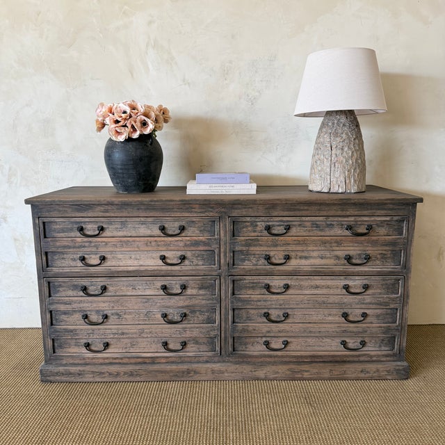 Size: 71" x 25.5" x 35.5"H Top Drawers: 31"W x 21.5" x 9"H Int. Drawers: 31"W x 21.5" x 14.5"H Wood Species: Reclaimed...