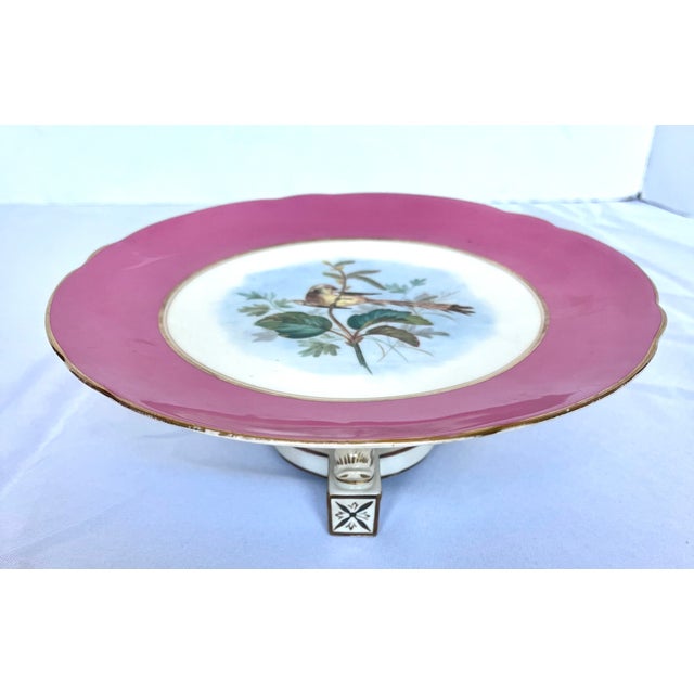 Antique Late 1800s Old Paris Porcelain Cake Stand With Gilded Koi Fish Pedestal Base For Sale - Image 9 of 13