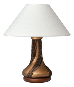 Bronze Table Lamp with Beaded Texture by Giovanni Ottaviani, Italy, 1960s