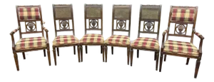 Vintage French Neoclassical Style Dining Chairs - Set of 6