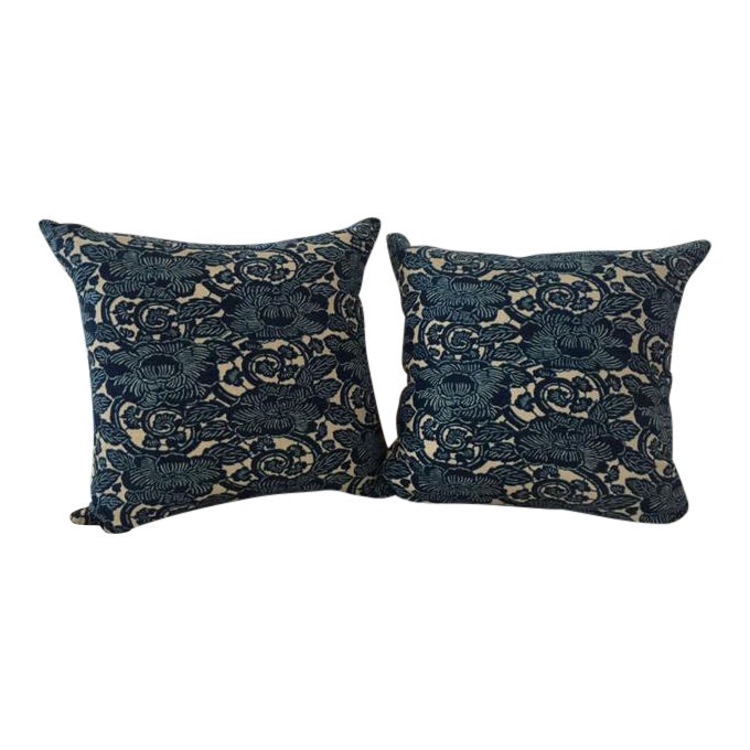 Ralph Lauren Navy "Augustine" Floral Pillows A Pair Chairish