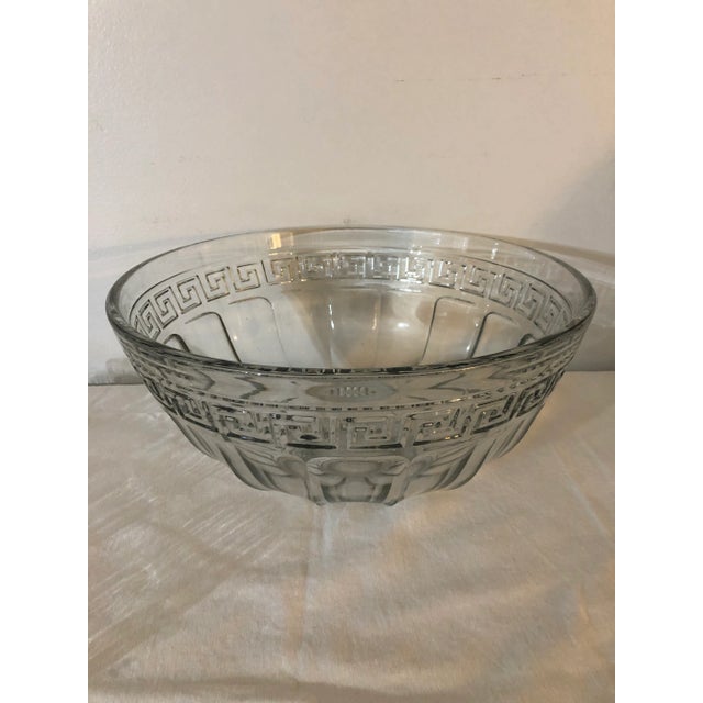Glass Vintage 1930s Heisey Greek Key Punch Bowl and Stand With Cups - 15 Piece Set For Sale - Image 7 of 13