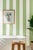 Green Clubhouse Stripe Grasscloth Wallpaper by House Party | Trellis Green & White | 8 Yards For Sale - Image 8 of 9