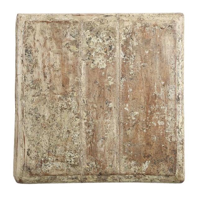 Vintage Patinated Wooden Stool For Sale - Image 5 of 6