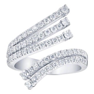 1.01 Carat Diamond Cocktail 14 Karat White Gold Ring, Size 7 For Sale