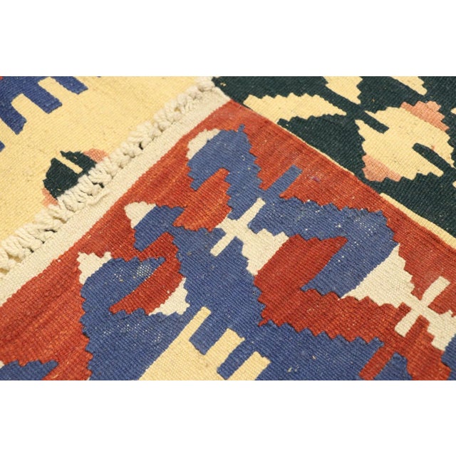 Late 20th Century Vintage Persian Shiraz Kilim Rug - 03'01 X 03'10 For Sale - Image 5 of 9