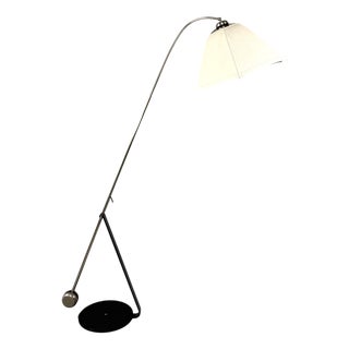 Counter Balance Floor Lamp with Umbrella Lamp Shade, 1970s For Sale