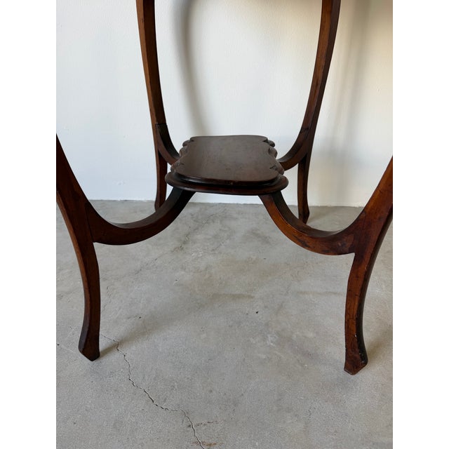 Antique Mahogany Two-Tier Serpentine Accent Table For Sale - Image 12 of 13