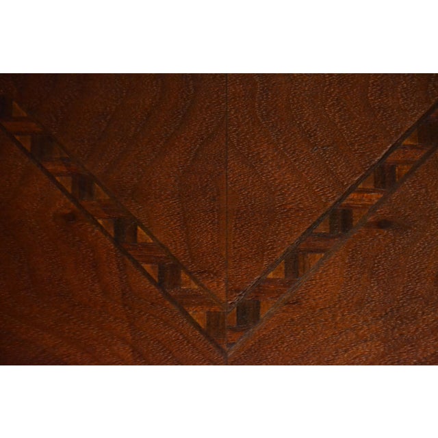 Antique French Provincial Side/End Table Louis XV Style Diamond Marquetry Walnut For Sale - Image 9 of 13