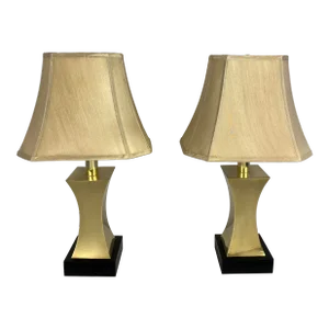 Pair of 20th Century Brass Table Lamps Maria Pergay Style