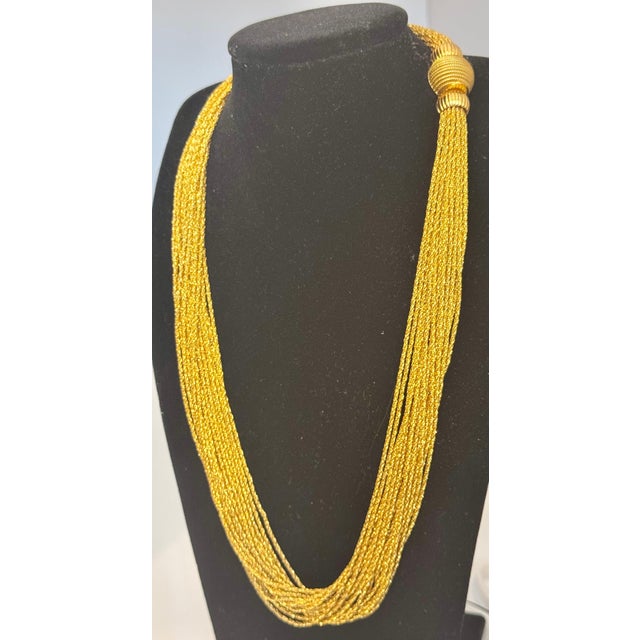 158 Gm of 18 Karat Gold With 18 Strand 24 " Long Lariat & Heavy Clasp Necklace Same length lariat with 18 multi strand...