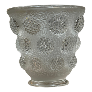 Antique Art Deco Verlys "Les Cabochons" Glass Vase, Signed (French, Ca. 1920s)