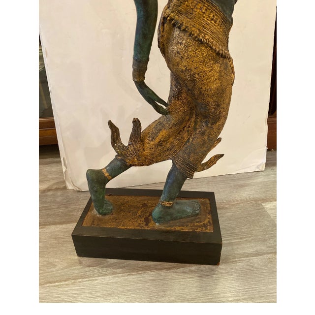 Early 20th Century Early 20th Century Thai Bronze Dancer Sculpture For Sale - Image 5 of 13