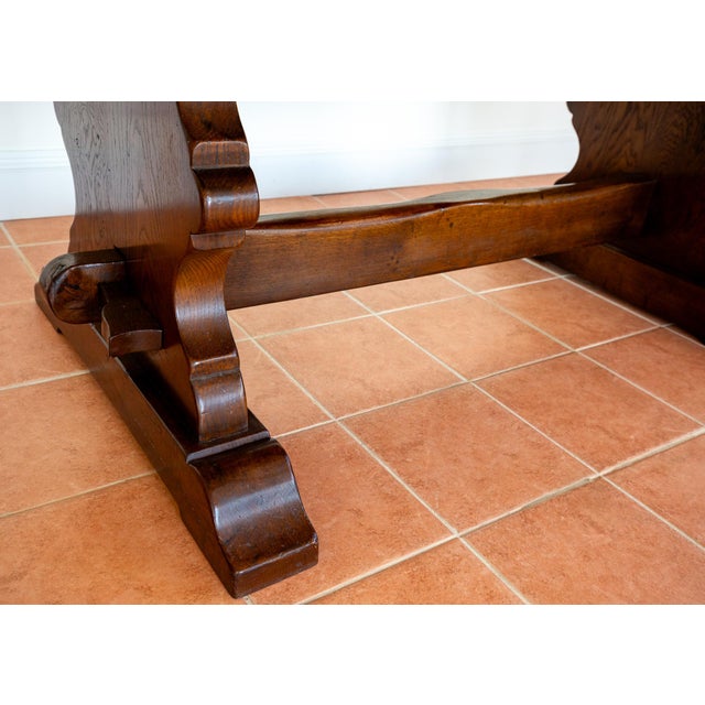 Oak Refectory Trestle Dining Table, 1890s For Sale - Image 17 of 18