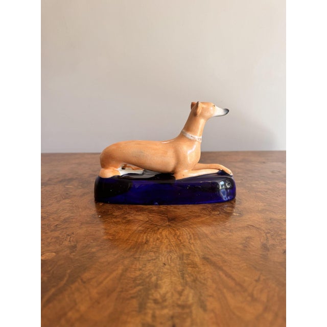 Antique Victorian Staffordshire Greyhound Inkwell, 1860 For Sale - Image 3 of 7