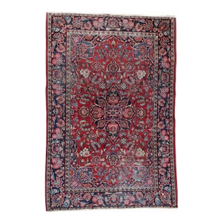 1920s, Handmade 1920s Persian Kashan Rug 4.4' X 6.10' For Sale