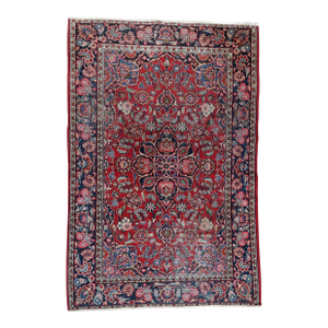 1920s, Handmade 1920s Persian Kashan Rug 4.4' X 6.10'