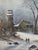 Mid 20th Century Large Signed H. Wood Original Oil Painting of European Winter Village Landscape – Framed For Sale In New York - Image 6 of 16