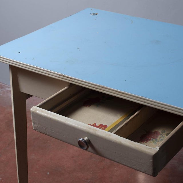 Wood Vintage Dining Table in Wood & Metal For Sale - Image 7 of 9