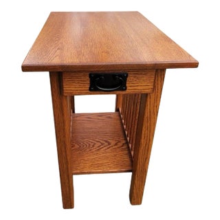 Arts and Craft Quartersawn Oak Country Side Table For Sale