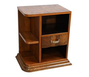 Small Art Deco Bedside Table in Walnut, 1920s