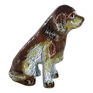 Mid 20th Century Chinese Cloisonne Dog Figurine