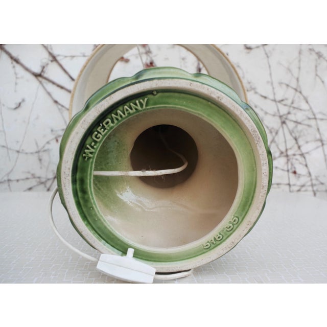 Green Ceramic Table Lamp, 1950s For Sale - Image 4 of 7