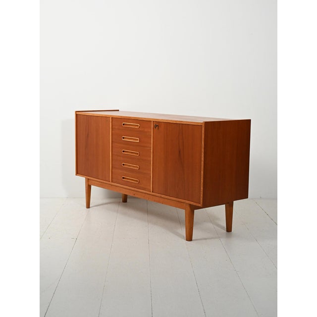 Scandinavian Sideboard with Inlaid Handles, 1950s For Sale - Image 4 of 9